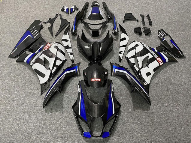 Fiber De Carbone Style & Bleu 17-23 Suzuki GSXR 1000 Carénage