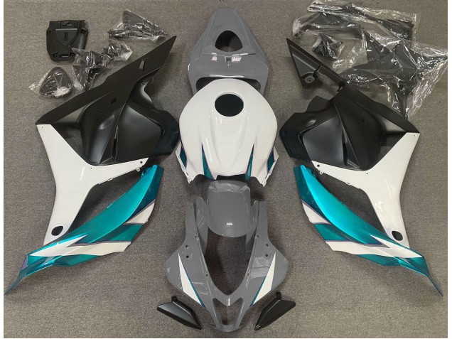 Gris Brillant Blanc & Bleu Clair 09-12 Honda CBR600RR Carénage Gris Brillant Blanc & Bleu Clair 09-12 Honda CBR600RR Carénage