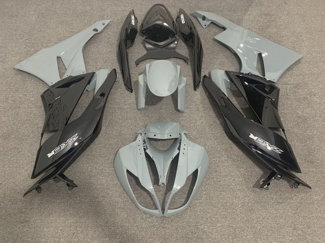 Gris Brillant & Noir 09-12 Kawasaki ZX6R Carénage Gris Brillant & Noir 09-12 Kawasaki ZX6R Carénage