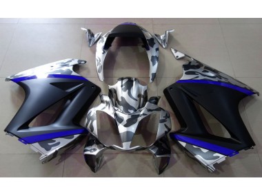 Gris Camouflage & Bleu 02-12 Honda VFR800 Carénage