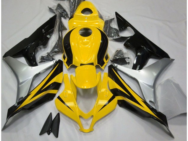 Jaune Brillant Argent & Noir 07-08 Honda CBR600RR Carénage Jaune Brillant Argent & Noir 07-08 Honda CBR600RR Carénage