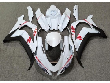 Logos Blanc Nacré & Rouge 16-19 Kawasaki ZX10R Carénage
