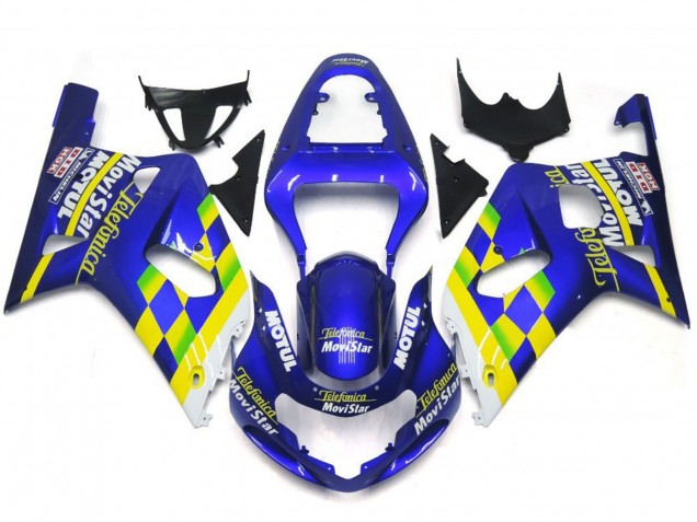 Movistar Bleu Brillant 01-03 Suzuki GSXR 600-750 Carénage Movistar Bleu Brillant 01-03 Suzuki GSXR 600-750 Carénage