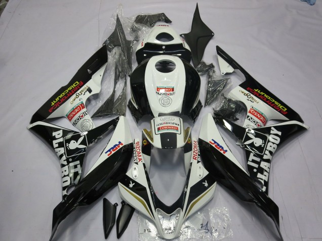 Noir & Blanc Playboy 07-08 Honda CBR600RR Carénage Noir & Blanc Playboy 07-08 Honda CBR600RR Carénage