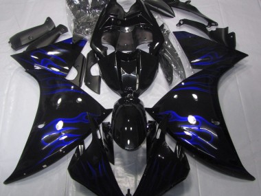 Noir & Bleu Flamme 09-11 Yamaha R1 Carénage