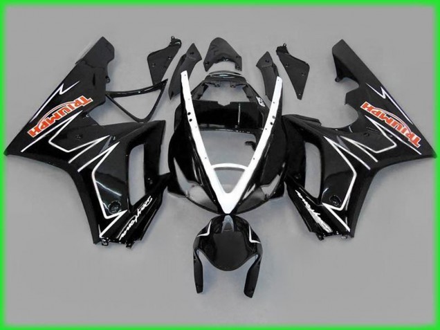 Noir Brillant Avec Blanc 06-08 Triumph Daytona 675 Carénage Noir Brillant Avec Blanc 06-08 Triumph Daytona 675 Carénage