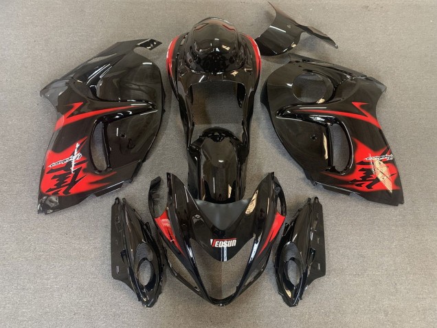 Noir Brillant Avec Logos Rouges 08-20 Suzuki GSXR 1300 Carénage Noir Brillant Avec Logos Rouges 08-20 Suzuki GSXR 1300 Carénage