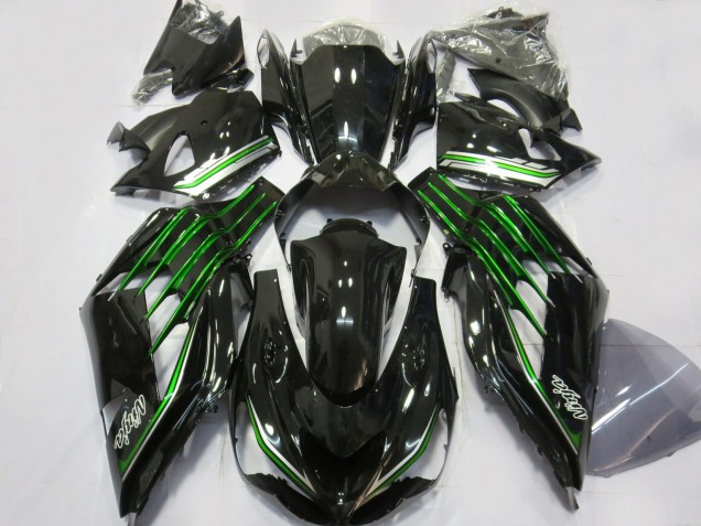 Noir Brillant Avec Vert 12-21 Kawasaki ZX14R Carénage Noir Brillant Avec Vert 12-21 Kawasaki ZX14R Carénage