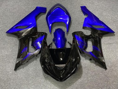 Noir Brillant & Bleu 05-06 Kawasaki ZX6R Carénage