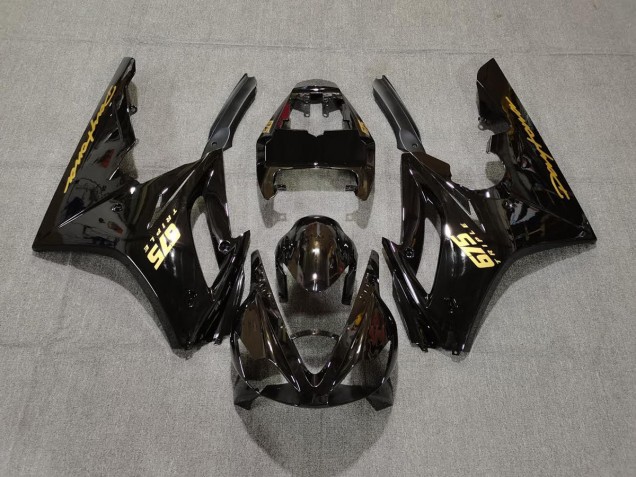 Noir Brillant & Or 06-08 Triumph Daytona 675 Carénage Noir Brillant & Or 06-08 Triumph Daytona 675 Carénage