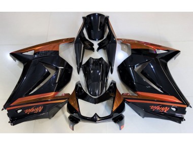 Noir Brillant & Orange 08-12 Kawasaki Ninja 250 Carénage