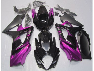 Noir Brillant & Rose 07-08 Suzuki GSXR 1000 Carénage