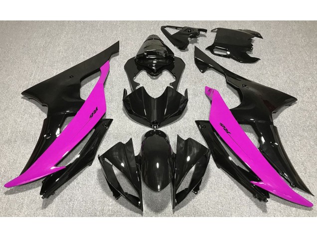 Noir Brillant & Rose 08-16 Yamaha R6 Carénage Noir Brillant & Rose 08-16 Yamaha R6 Carénage
