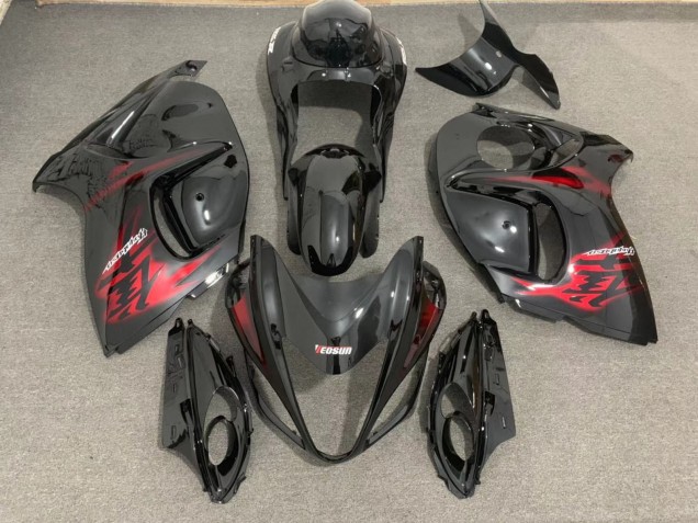 Noir Brillant & Rouge 08-20 Suzuki GSXR 1300 Carénage Noir Brillant & Rouge 08-20 Suzuki GSXR 1300 Carénage