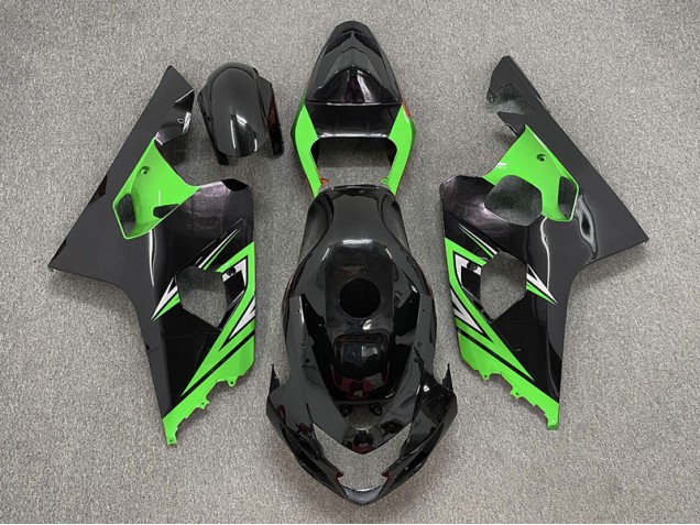 Noir Brillant & Vert 04-05 Suzuki GSXR 600-750 Carénage Noir Brillant & Vert 04-05 Suzuki GSXR 600-750 Carénage