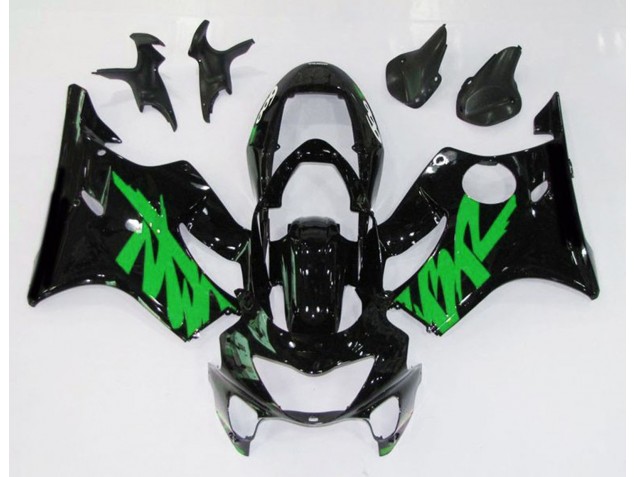 Noir Brillant & Vert 99-00 Honda CBR600 F4 Carénage Noir Brillant & Vert 99-00 Honda CBR600 F4 Carénage