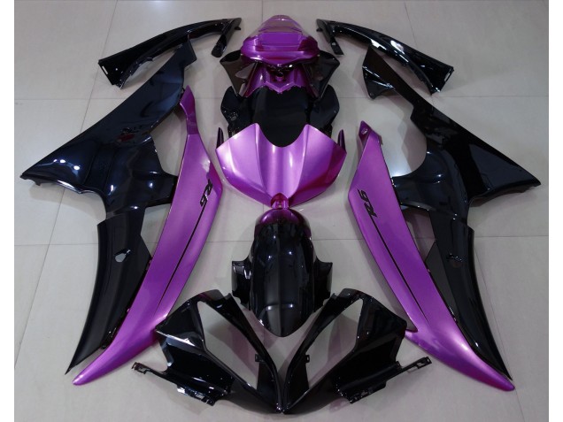 Noir Brillant & Violet Rose 08-16 Yamaha R6 Carénage Noir Brillant & Violet Rose 08-16 Yamaha R6 Carénage