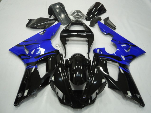 Noir Flamme & Bleu 00-01 Yamaha R1 Carénage Noir Flamme & Bleu 00-01 Yamaha R1 Carénage