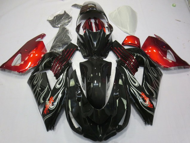 Noir Flamme Rouge 06-11 Kawasaki ZX14R Carénage Noir Flamme Rouge 06-11 Kawasaki ZX14R Carénage