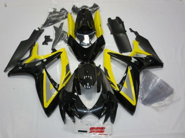 Noir & Jaune 06-07 Suzuki GSXR 600-750 Carénage