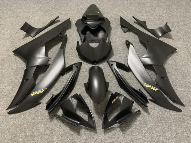 Noir Mat Avec Logo Doré 08-16 Yamaha R6 Carénage Noir Mat Avec Logo Doré 08-16 Yamaha R6 Carénage