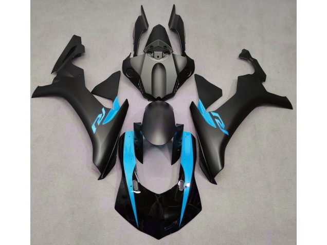 Noir Mat & Bleu Clair 15-19 Yamaha R1 Carénage Noir Mat & Bleu Clair 15-19 Yamaha R1 Carénage
