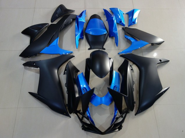 Noir Mat & Bleu Vif 11-24 Suzuki GSXR 600-750 Carénage Noir Mat & Bleu Vif 11-24 Suzuki GSXR 600-750 Carénage