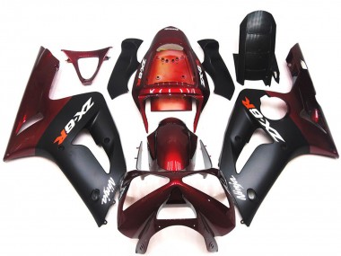 Noir Mat & Marron 03-04 Kawasaki ZX6R Carénage