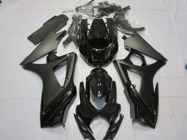 Noir Mat Noir Brillant 07-08 Suzuki GSXR 1000 Carénage Noir Mat Noir Brillant 07-08 Suzuki GSXR 1000 Carénage