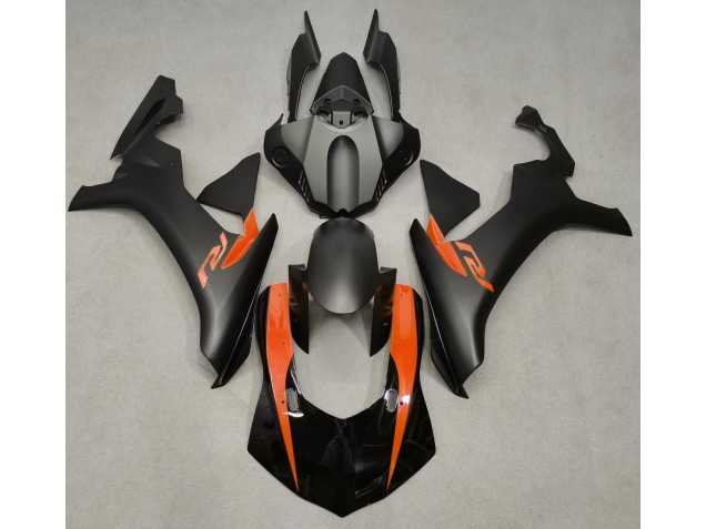 Noir Mat & Orange 15-19 Yamaha R1 Carénage Noir Mat & Orange 15-19 Yamaha R1 Carénage