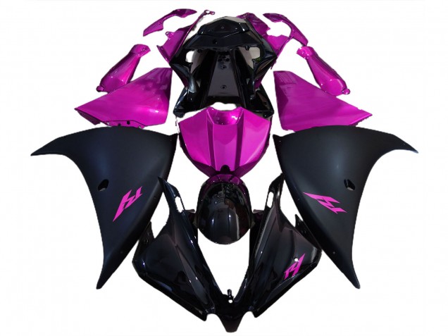 Noir Mat & Rose 12-14 Yamaha R1 Carénage Noir Mat & Rose 12-14 Yamaha R1 Carénage