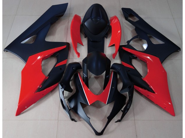 Noir Mat & Rouge 05-06 Suzuki GSXR 1000 Carénage Noir Mat & Rouge 05-06 Suzuki GSXR 1000 Carénage