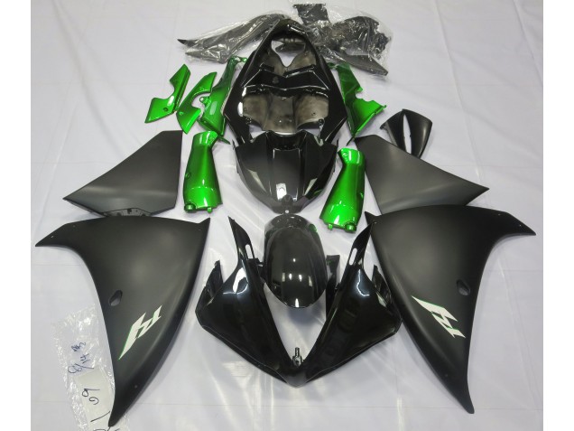 Noir Mat & Vert 09-11 Yamaha R1 Carénage Noir Mat & Vert 09-11 Yamaha R1 Carénage