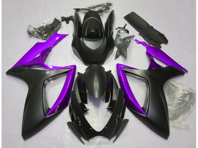 Noir Mat & Violet 06-07 Suzuki GSXR 600-750 Carénage Noir Mat & Violet 06-07 Suzuki GSXR 600-750 Carénage