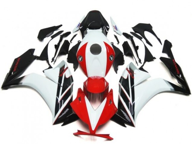 Noir & Rouge / Blanc Brillant 12-16 Honda CBR1000RR Carénage Noir & Rouge / Blanc Brillant 12-16 Honda CBR1000RR Carénage