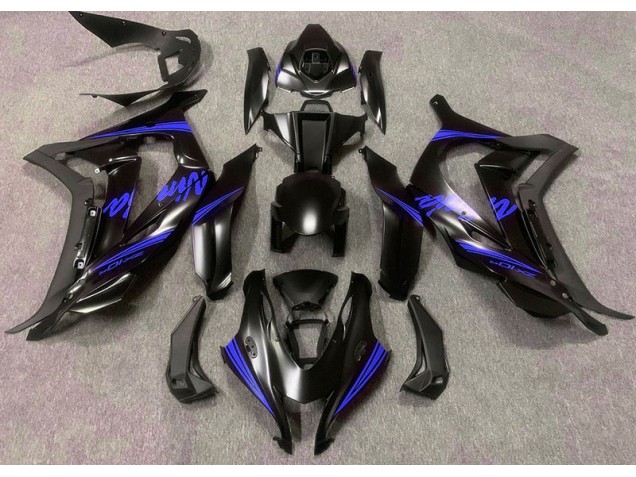 Noir Satiné & Bleu 16-19 Kawasaki ZX10R Carénage Noir Satiné & Bleu 16-19 Kawasaki ZX10R Carénage