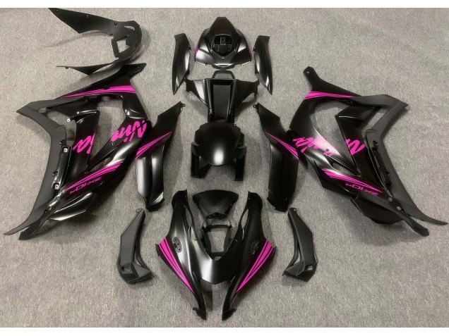 Noir Satiné & Rose 16-19 Kawasaki ZX10R Carénage Noir Satiné & Rose 16-19 Kawasaki ZX10R Carénage