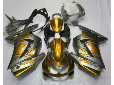 Or & Argent Flamme 08-12 Kawasaki Ninja 250 Carénage
