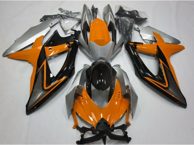 Orange & Argent 08-10 Suzuki GSXR 600-750 Carénage Orange & Argent 08-10 Suzuki GSXR 600-750 Carénage