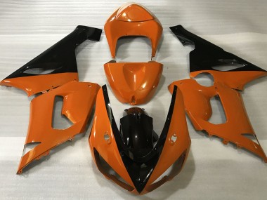 Orange Brillant & Noir 05-06 Kawasaki ZX6R Carénage
