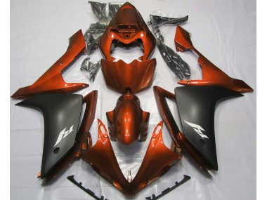 Orange Brillant & Noir 07-08 Yamaha R1 Carénage