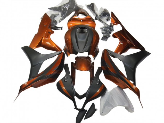 Orange Brûlé & Noir Mat 07-08 Honda CBR600RR Carénage Orange Brûlé & Noir Mat 07-08 Honda CBR600RR Carénage