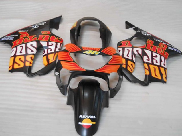 Orange Mat Noir & Rouge 99-00 Honda CBR600 F4 Carénage Orange Mat Noir & Rouge 99-00 Honda CBR600 F4 Carénage
