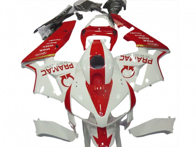 Personnalisé Blanc & Rouge 05-06 Honda CBR600RR Carénage Personnalisé Blanc & Rouge 05-06 Honda CBR600RR Carénage