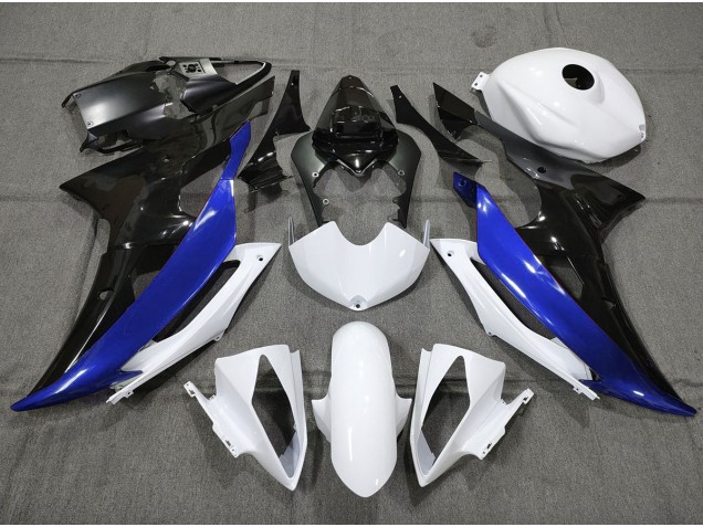 Personnalisé Bleu Noir & Blanc 08-16 Yamaha R6 Carénage Personnalisé Bleu Noir & Blanc 08-16 Yamaha R6 Carénage