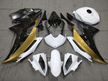 Personnalisé Or Noir & Blanc 08-16 Yamaha R6 Carénage