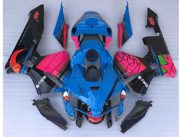 Requin Bleu & Rose 05-06 Honda CBR600RR Carénage Requin Bleu & Rose 05-06 Honda CBR600RR Carénage