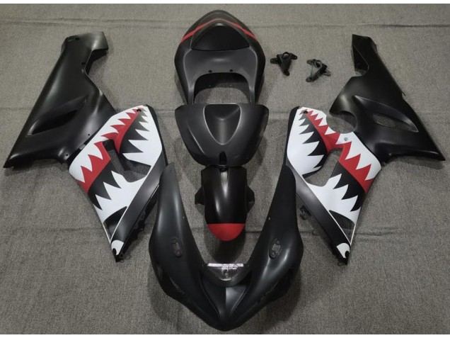 Requin Noir Mat 05-06 Kawasaki ZX6R Carénage Requin Noir Mat 05-06 Kawasaki ZX6R Carénage