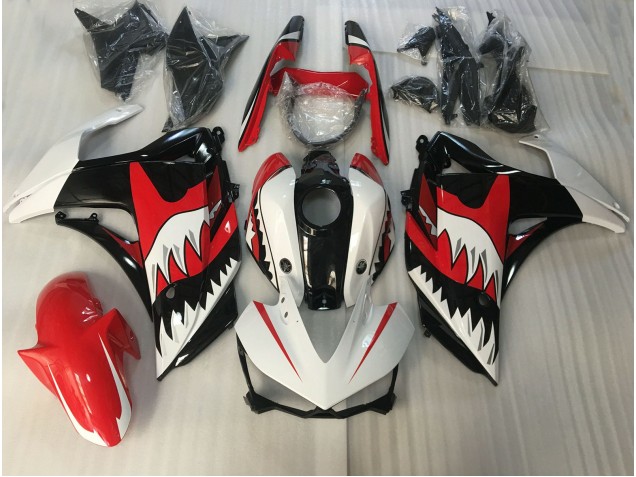 Requin Rouge & Blanc 15-18 Yamaha R3 Carénage Requin Rouge & Blanc 15-18 Yamaha R3 Carénage