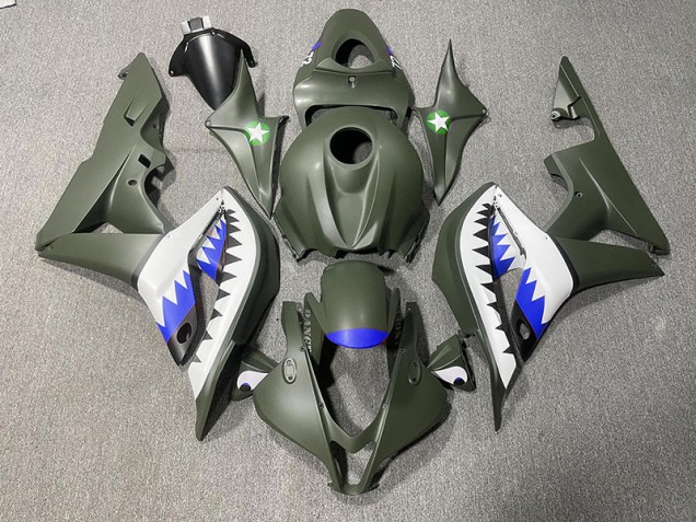 Requin Vert Mat & Bleu 07-08 Honda CBR600RR Carénage Requin Vert Mat & Bleu 07-08 Honda CBR600RR Carénage